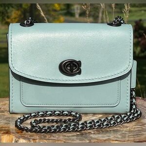 Coach Parker 18 Convertible Shoulder Bag Blue Leather 29392 EUC